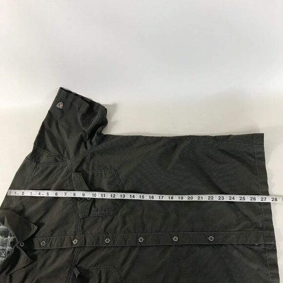 Kuhl Casual Short Sleeve Button Up Shirt Men's Large Pockets Nylon Outdoor Trail - Picture 9 of 13